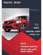 2013 VOLVO XC60 OWNERS MANUAL LHD & RHD